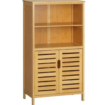 Rootz Living Bathroom Cabinet with 2 Doors - Storage Cabinet - Natural