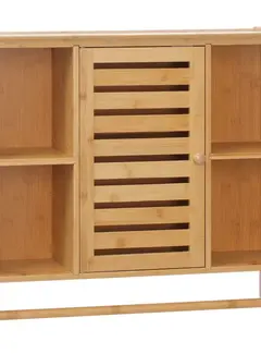 Rootz Living Bathroom furniture - Storage cabinet - 4 Shelves - Natural