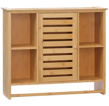 Rootz Living Bathroom furniture - Storage cabinet - 4 Shelves - Natural