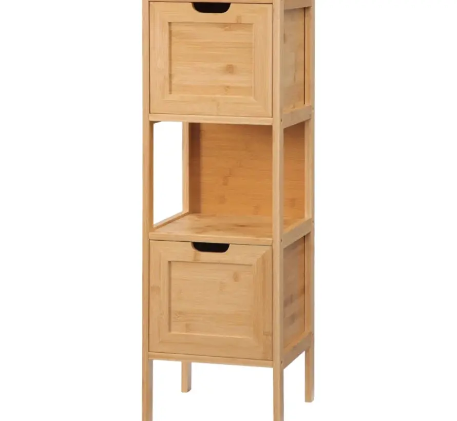 Bathroom Cabinet - 1 Shelf with 2 Drawers - Natural - Rootz Living