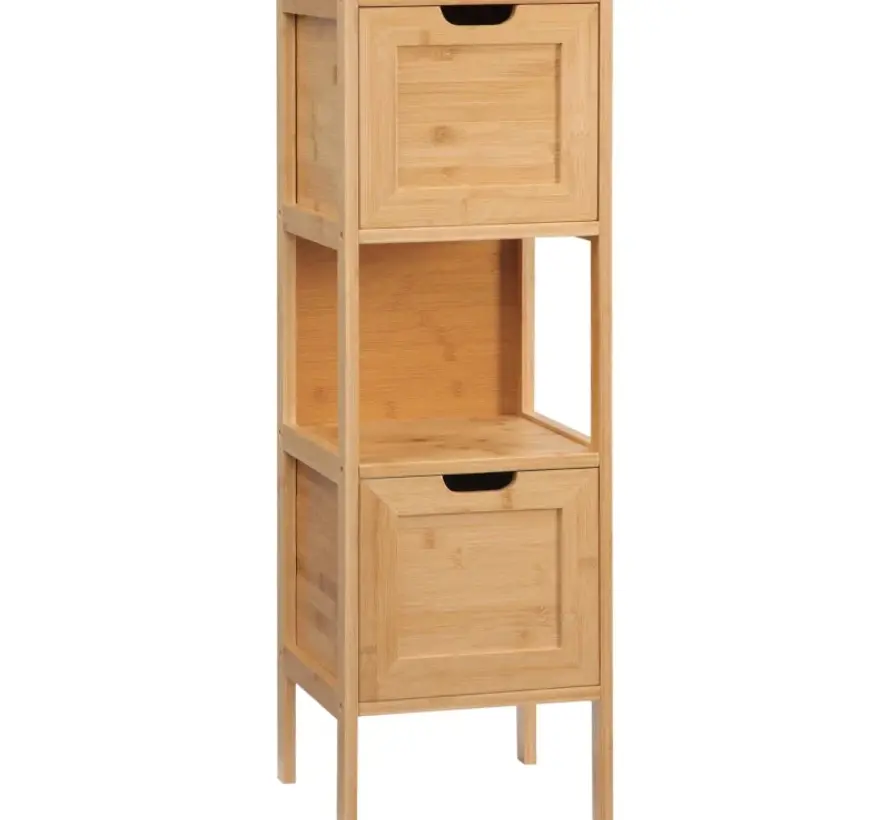 Bathroom Cabinet - 1 Shelf with 2 Drawers - Natural - Rootz Living