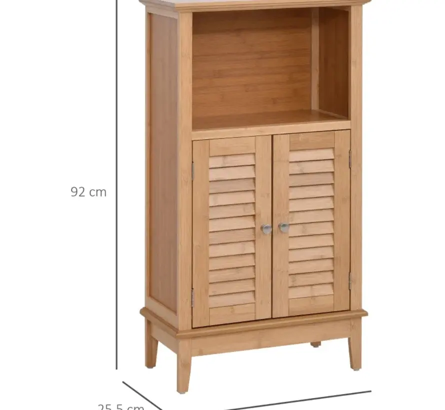 Bathroom Furniture with Open Shelf - 2 Doors - Natural - Rootz Living