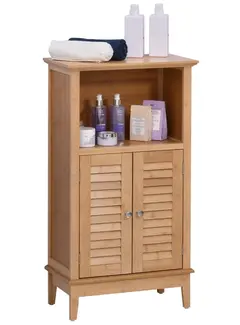 Rootz Living Bathroom Furniture with Open Shelf - 2 Doors - Natural