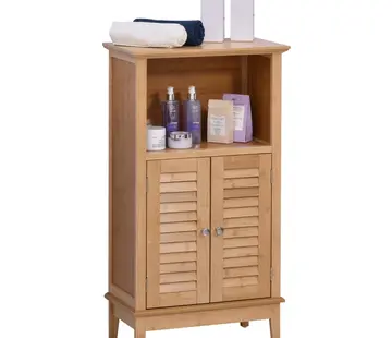 Rootz Living Bathroom Furniture with Open Shelf - 2 Doors - Natural