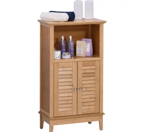 Rootz Living Bathroom Furniture with Open Shelf - 2 Doors - Natural - Rootz Living