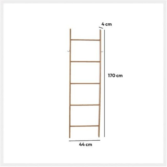 Towel ladder with 5 steps - Height 170 cm - bamboo