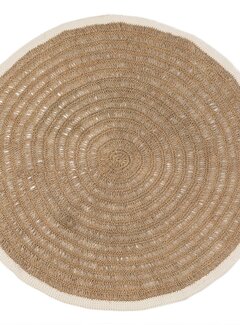 Bazar Bizar Het Seagrass & Katoen Rond Tapijt - Naturel Wit - 200