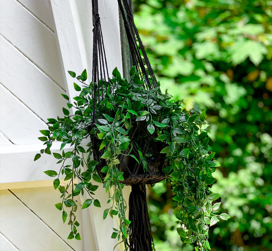 De Macrame Planthanger - Zwart - L