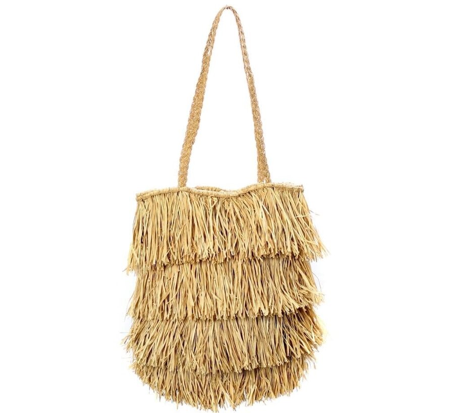 De Raffia Bahamas Tas - Naturel