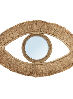 Bazar Bizar De Raffia Eye Spiegel - Naturel - M