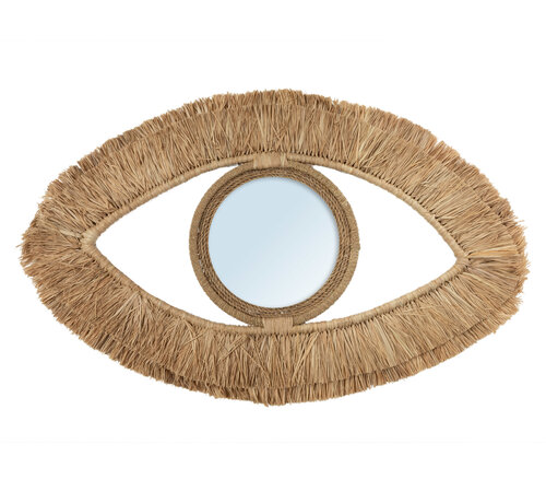 Bazar Bizar De Raffia Eye Spiegel - Naturel - M