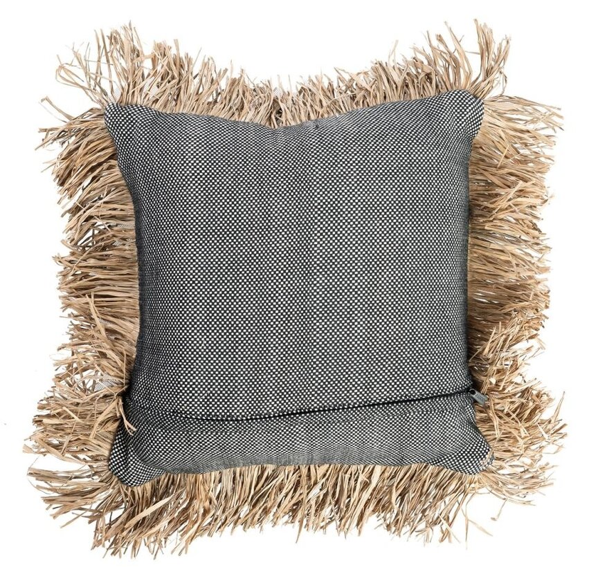 De Cotton Bonita Kussenhoes - Zwart Naturel - 40x40