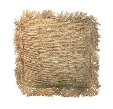 Bazar Bizar De Raffia Kussenhoes - Vierkant - Naturel - 60x60