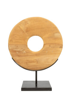 Bazar Bizar De Teak Disc op Stand - M