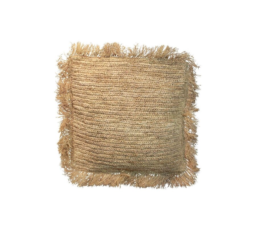 De Raffia Kussenhoes - Vierkant - Naturel - 40x40