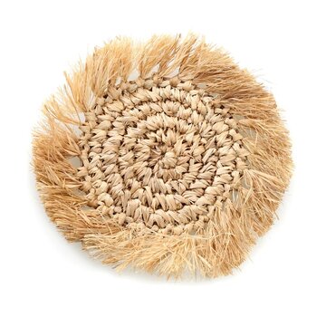 Bazar Bizar De Fringe Raffia Onderzetter - Naturel