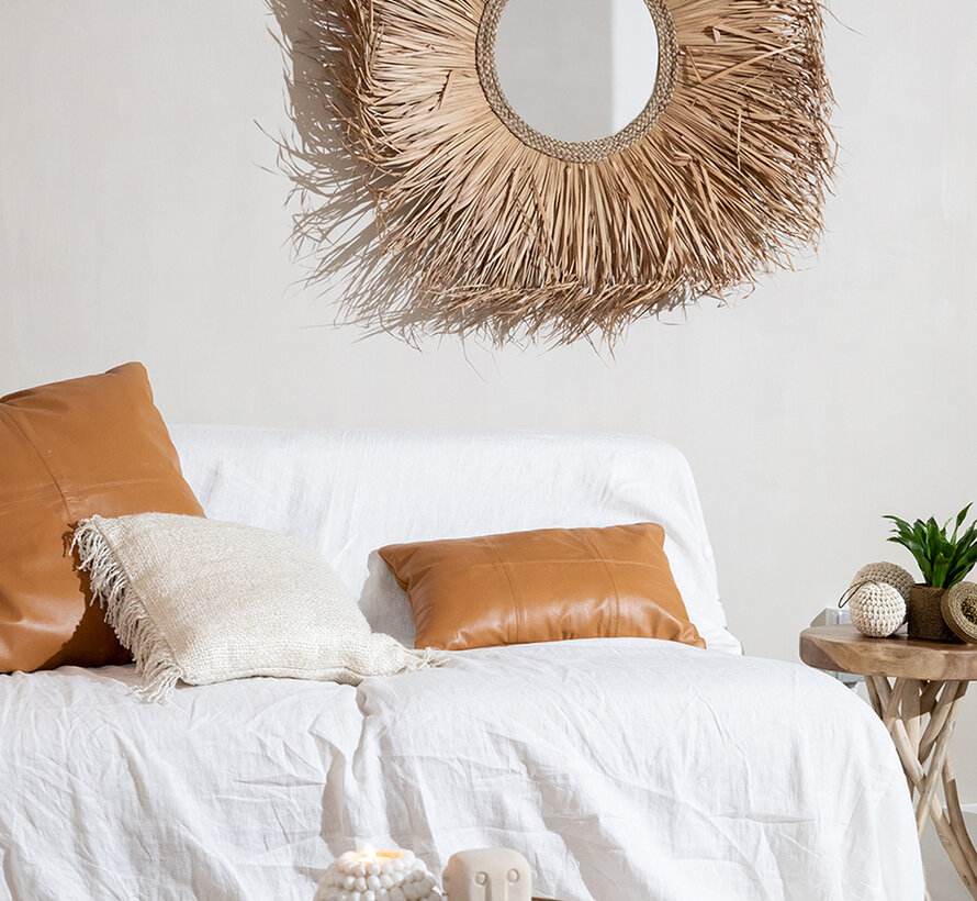 De Fringe Raffia Onderzetter - Naturel