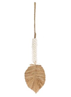 Bazar Bizar De Raffia & Schelpen Hangdecoratie - Wit Naturel