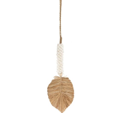 Bazar Bizar De Raffia & Schelpen Hangdecoratie - Wit Naturel