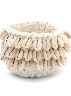 Bazar Bizar De Cowrie Macramé Kaarshouder - Naturel - S