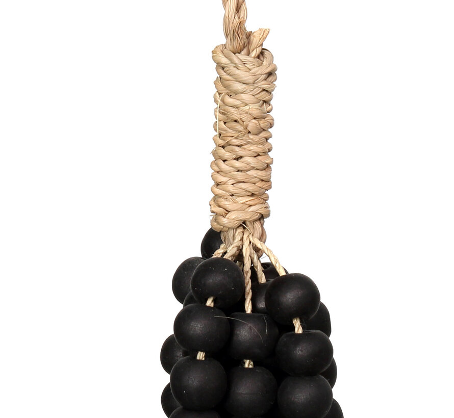 De Wooden Beads Hangdecoratie - Zwart