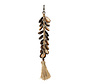 Raffia Fishbone Keychain - Natural Black