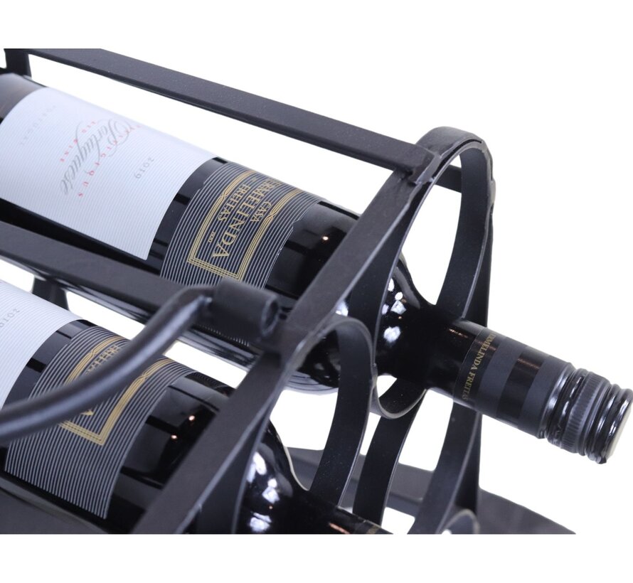 Wijnrek 12 flessen - 35x25x50 - Zwart - Metaal
