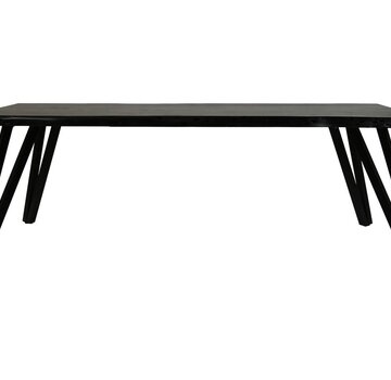 HSM Collection Tafel live edge - 220x100x77 - Zwart - Acaciahout/metaal