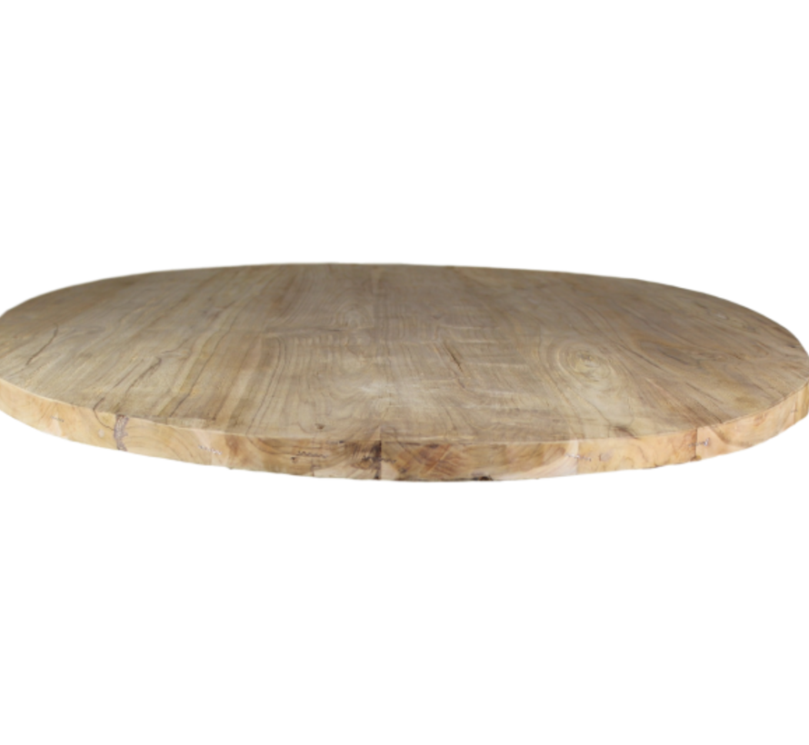 Tafelblad ovaal - 240x120 cm - blank - teak