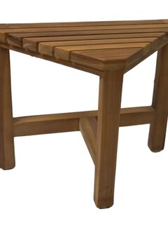 HSM Collection Decoratieve hoek krukjes - 38x20x32 - Naturel - Teak - Set van 2