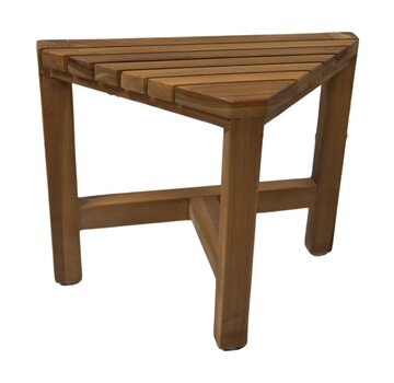 HSM Collection Decoratieve hoek krukjes - 38x20x32 - Naturel - Teak - Set van 2