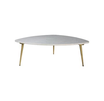 HSM Collection Salontafel Marseille- 90x60x36 - Wit/goud - Marmer/metaal