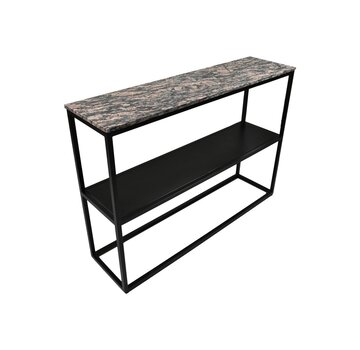 HSM Collection Console tafel Marseille - 120x32x85 - Bruin/zwart - Marmer/metaal