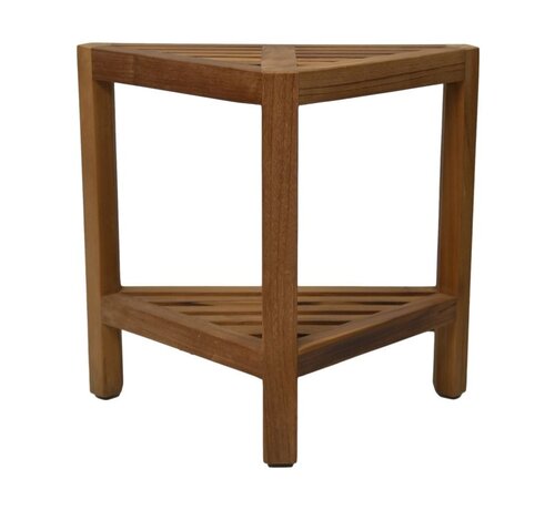 HSM Collection Decoratief hoek krukje - 46x30x46,5 - Naturel - Teak