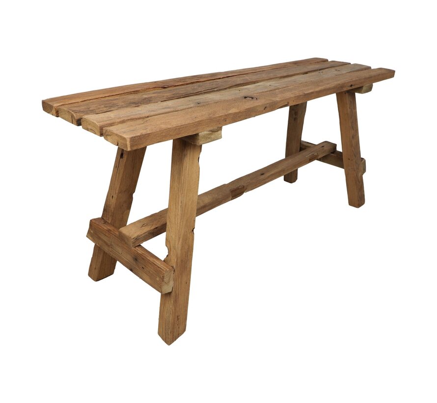 Decoratieve bank Napels - 100 cm - blank - teak