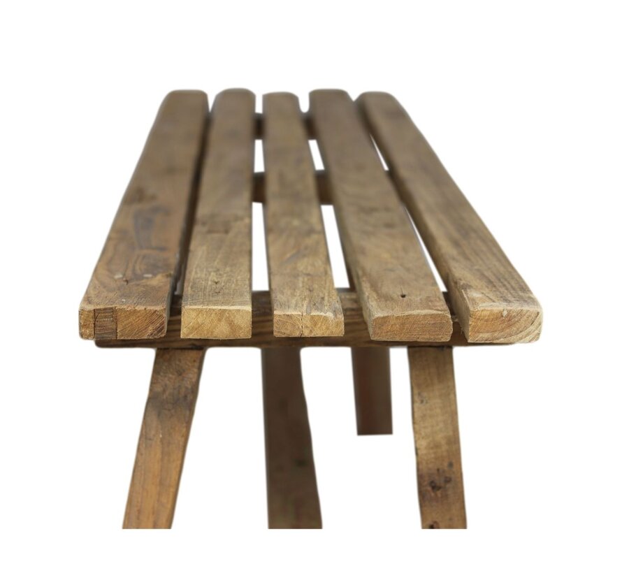 Decoratieve bank Napels - 120 cm - blank - teak