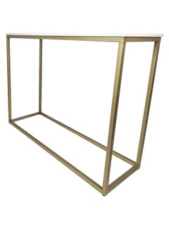 HSM Collection Console tafel Marseille - 100x35x75 - Wit/goud - Marmer/metaal
