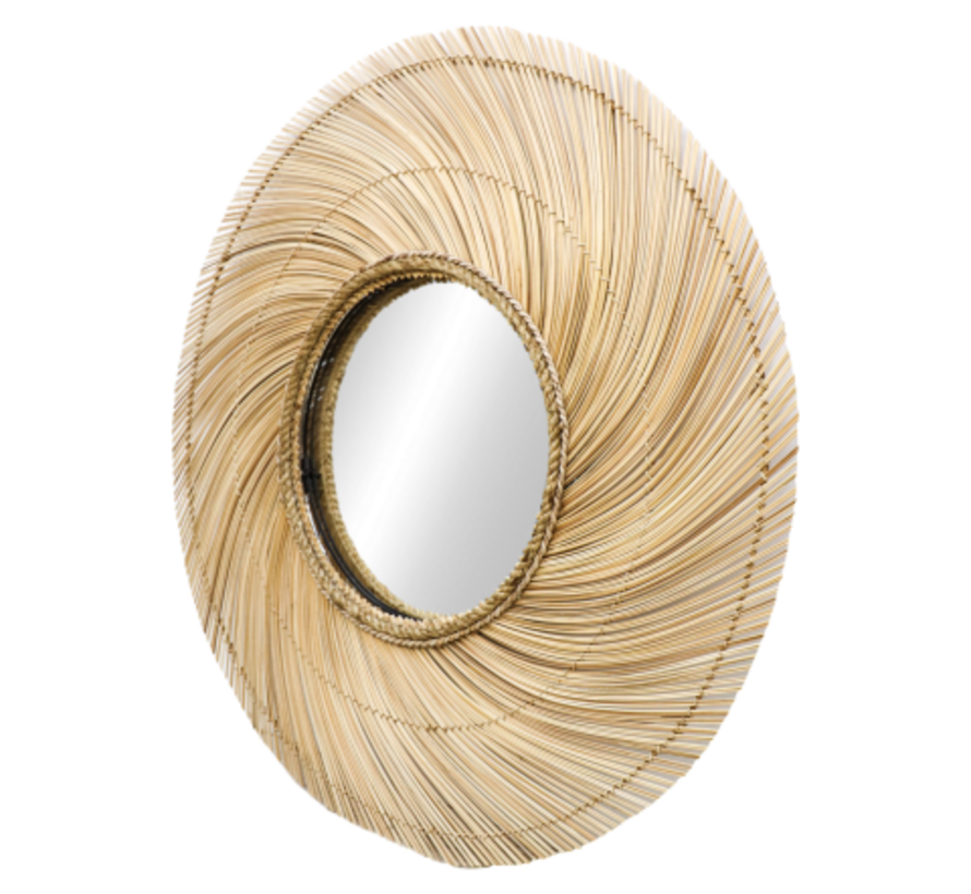 Round Wall Mirror - ø90 cm - Natural