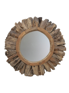 HSM Collection Wall mirror Sun - ø108cm - Teak