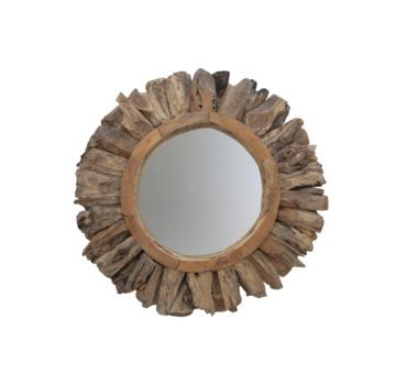 HSM Collection Wall mirror Sun - ø108cm - Teak