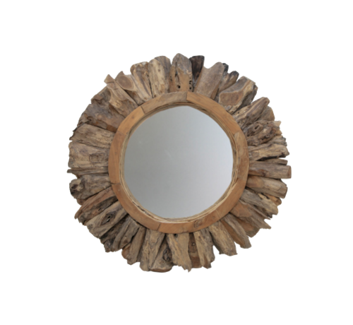 HSM Collection Wall mirror Sun - ø108cm - Teak