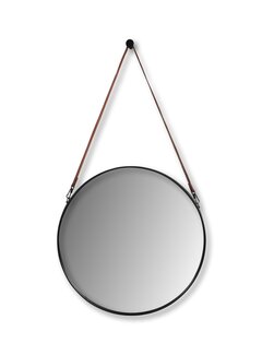 HSM Collection Miroir Mural Rond - ø60cm - Marron/Noir