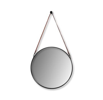 HSM Collection Miroir Mural Rond - ø60cm - Marron/Noir