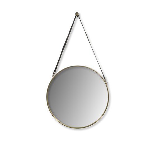 HSM Collection Ronde Wandspiegel - ø60cm - Goud/Zwart