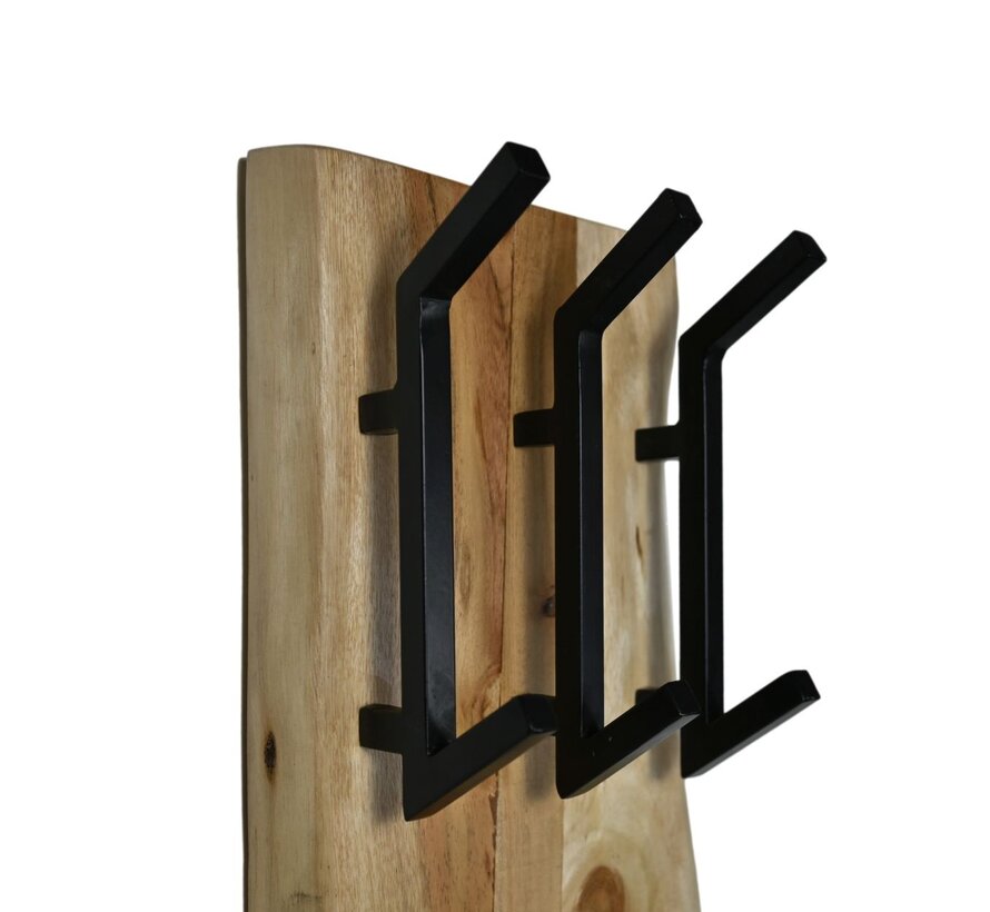 Coat rack - Live Edge - 25x13x60cm - Natural