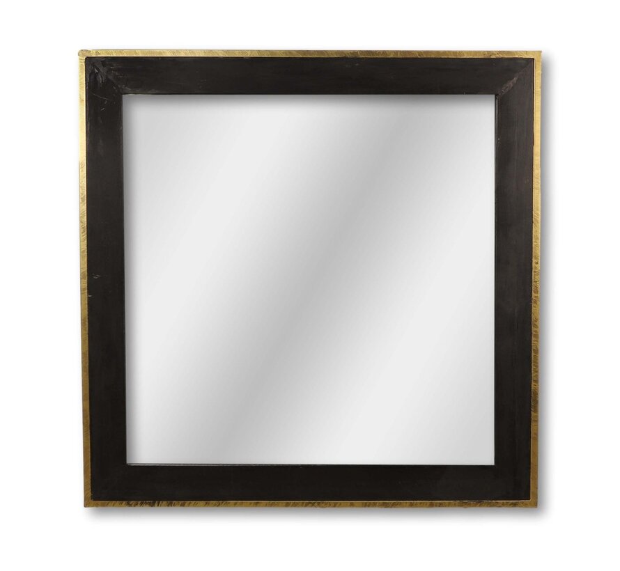 Wall mirror - 90x90cm - Gold/Black