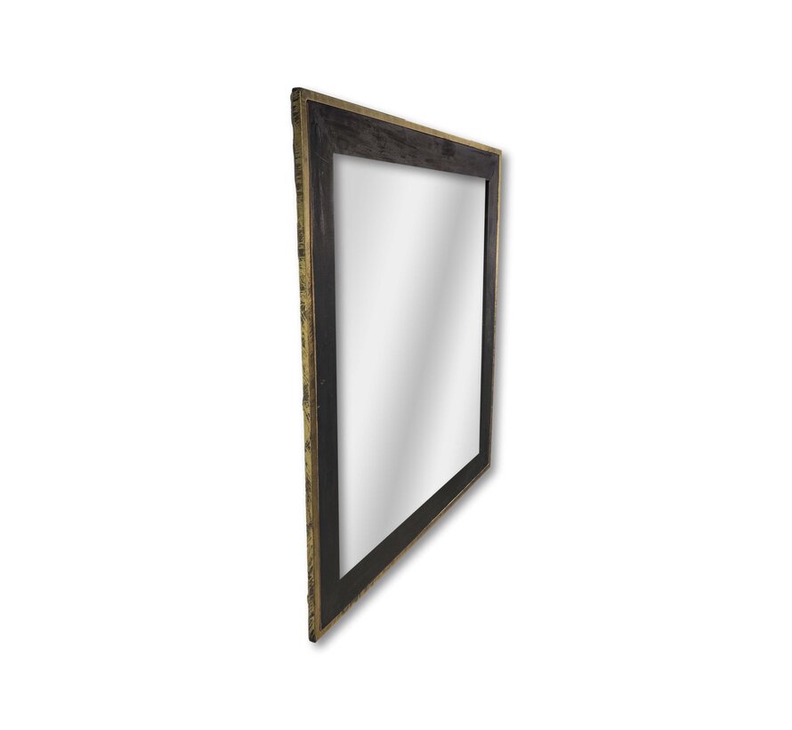 Wall mirror - 90x90cm - Gold/Black