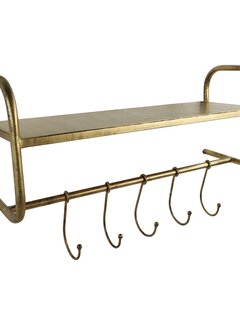 HSM Collection Multifunctional coat rack - 22x65x27cm - Gold