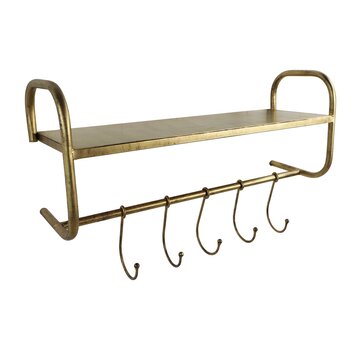 HSM Collection Multifunctional coat rack - 22x65x27cm - Gold