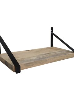 HSM Collection Wall shelf - 50x25x20cm - Natural/Black